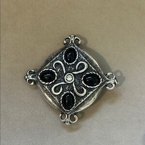 Elegant Black and Silver Women's Belt buckle. Made in Italy